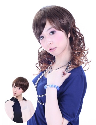 Wigs2you 接髪片 無痕假髪接髪片 短款卷髪補髪塊 增厚加長假髪片 無劉海假髪套E-025